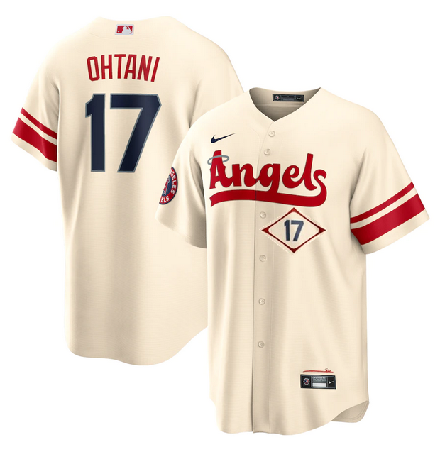 Youth Cream Los Angeles Angels #17 Shohei Ohtani 2022 City Connect Stitched Jersey